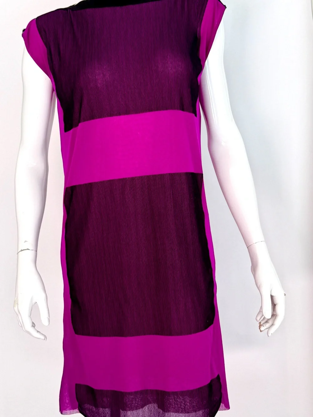 RARE Vintage Jean Paul Gaultier Soleil Mesh Flocked Velvet Striped Dress M